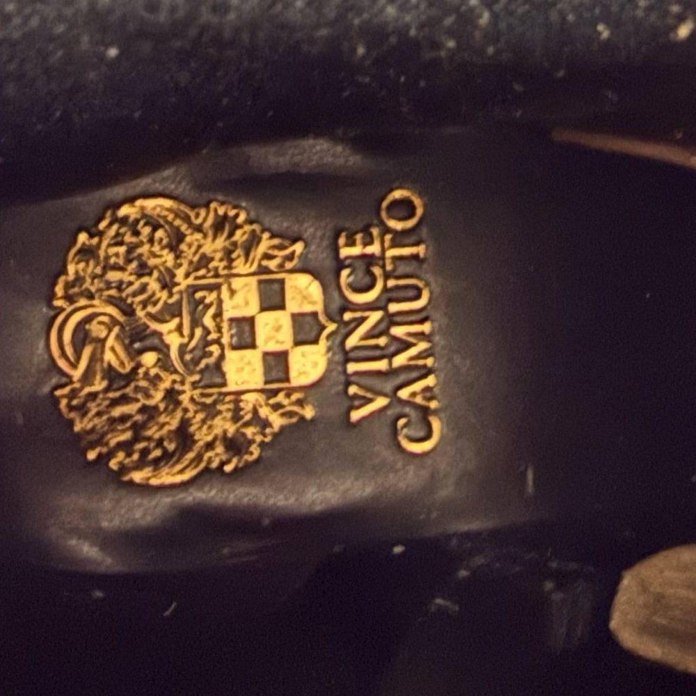 Vince Camuto Prilie Croc Boots Womens 7M Black Leather Heeled NEW - Picture 12 of 16